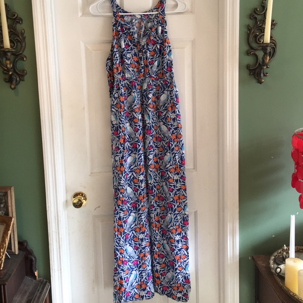 Bird design tank top dress